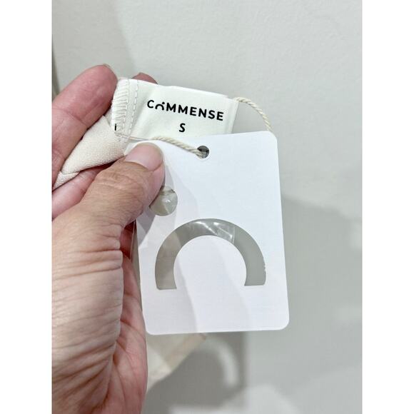 NWT Commense Chiffon Semi-Sheer One Shoulder Asymmetrical Blouse Apricot Size S - Picture 5 of 6